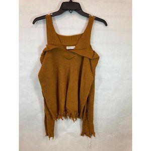 Chic Knit Elegance: Large Gold Women's Sweater - Cozy Comfort & Timeless Style